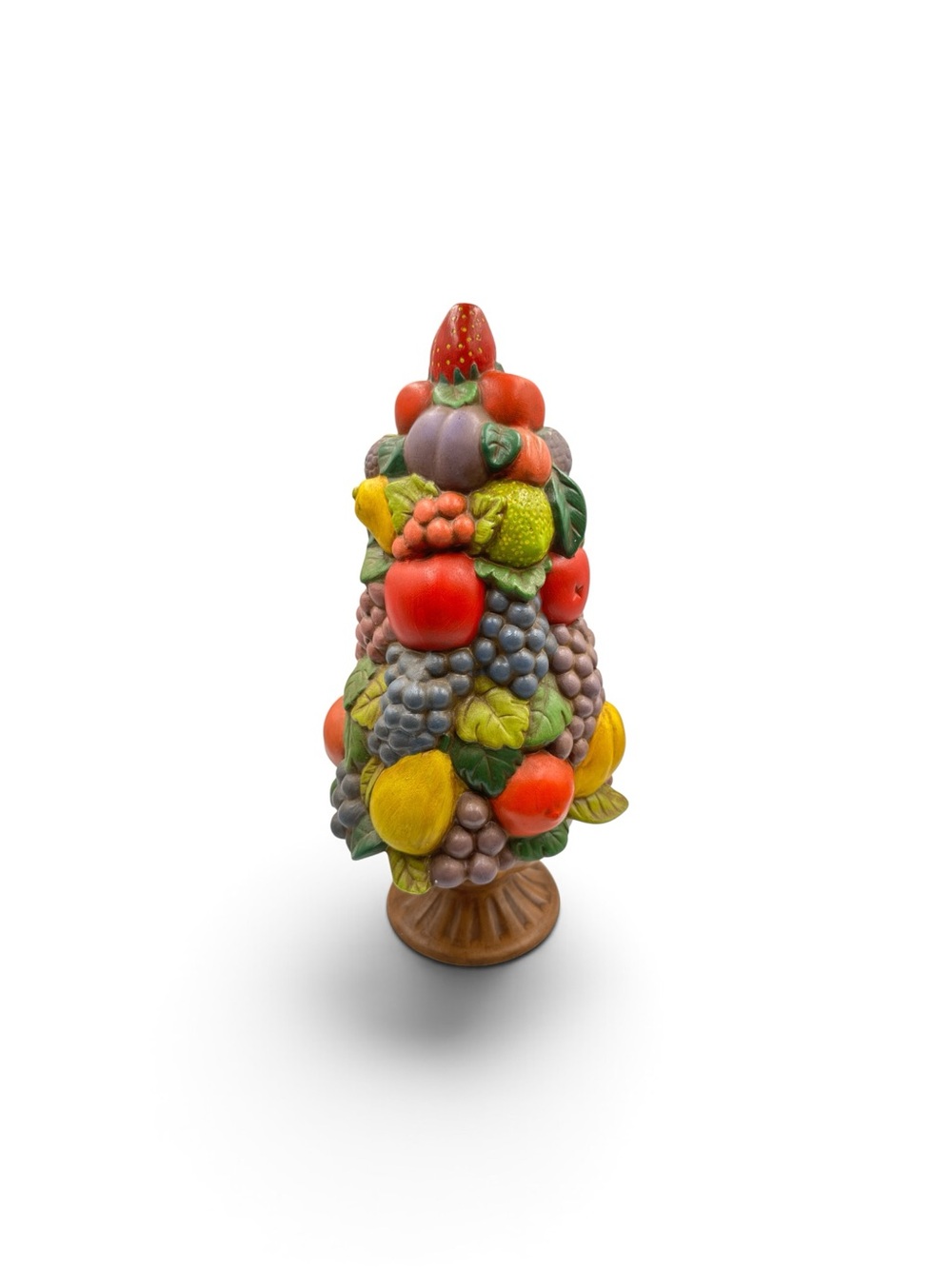 Vintage Holland Mold Ceramic Fruit Topiary Tree Centerpiece 15.5”